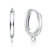 Silver Huggies Earring with Ring Hoop HO-1844